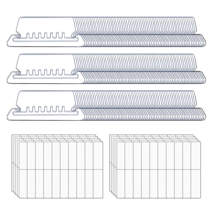 JIKIOU 210pcs Hanging File Folder Tabs and 210pcs Blank 2inch Inserts per Pack for Quick Identification of Hanging Files, Easy to Read, Clear - Image 1